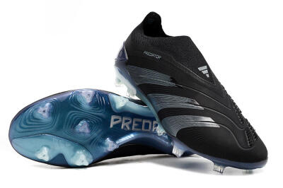 Men's Adidas Predator 24 Elite LL FG Football Boots - Black/Silver/Jade