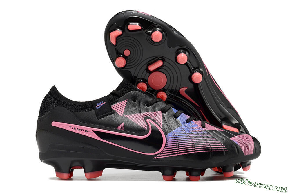 Men's Nike Tiempo Legend 10 Elite FG Football Boots - Black/Pink/Blue 2