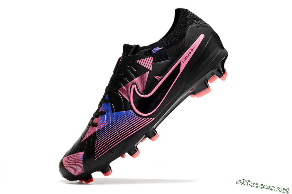 Men's Nike Tiempo Legend 10 Elite FG Football Boots - Black/Pink/Blue 5