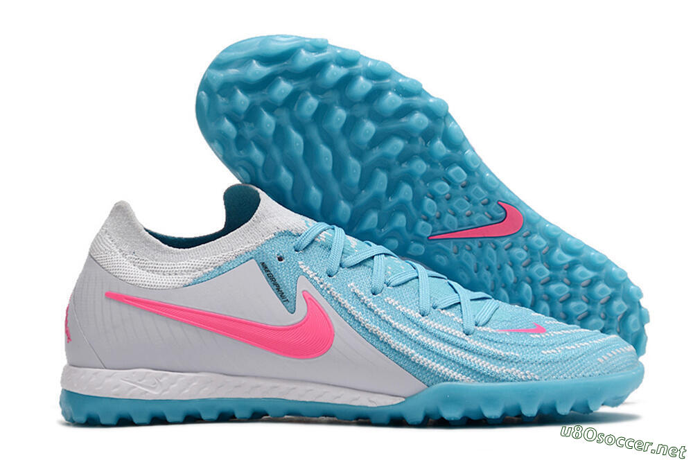 Men's Nike Phantom GX 2 Elite TF Football Shoes - Blue/White/Pink 2