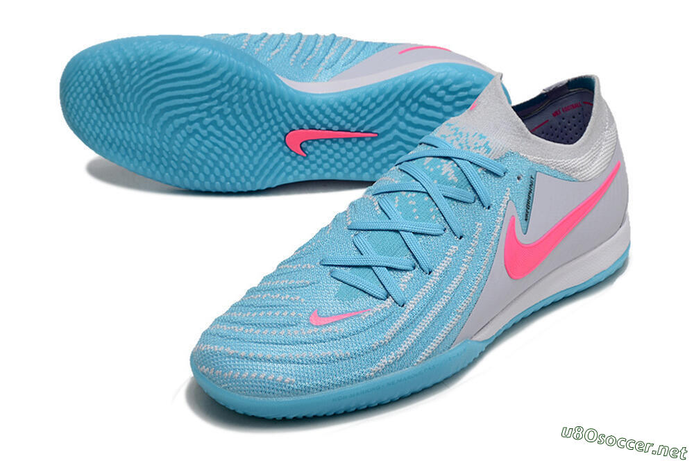 Men's Nike Phantom GX 2 Elite IC Football Shoes - Blue/White/Pink 3