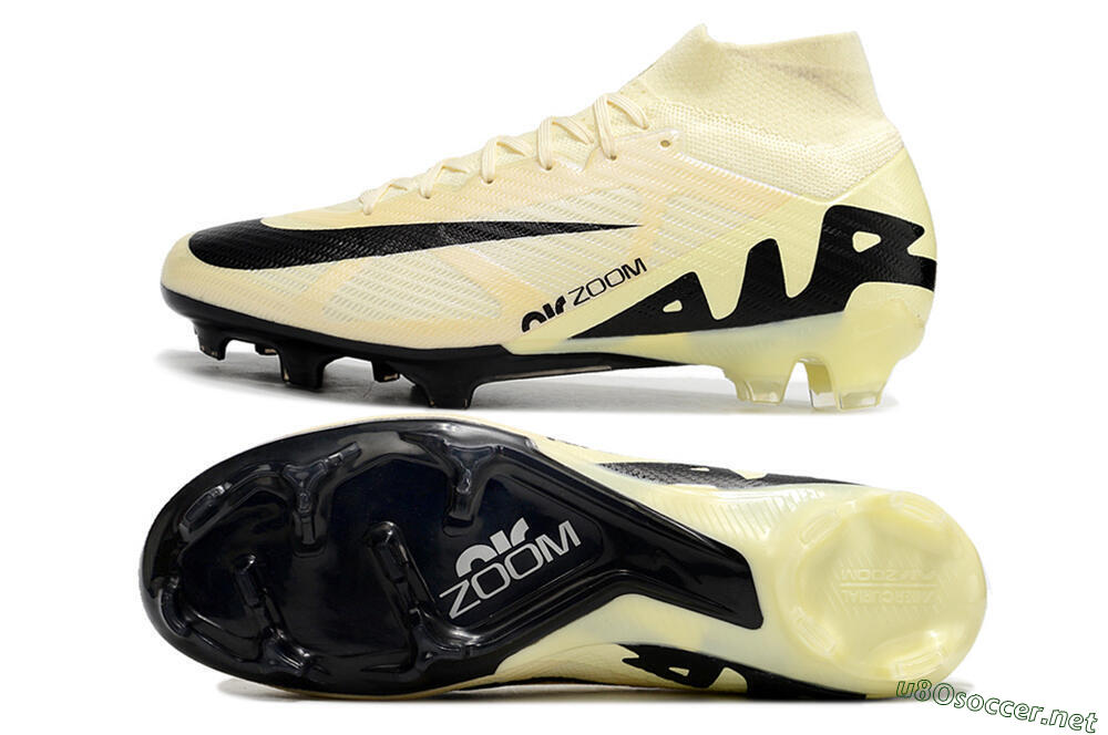 Men's Nike Air Zoom Mercurial Superfly 9 Elite FG Football Boots - Beige/Black 1