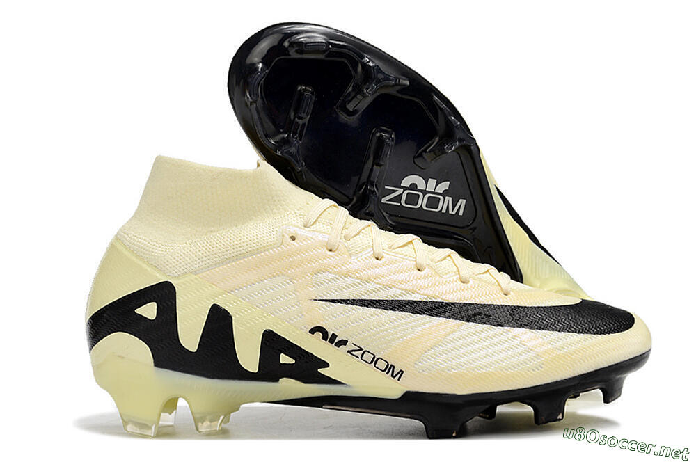 Men's Nike Air Zoom Mercurial Superfly 9 Elite FG Football Boots - Beige/Black 2