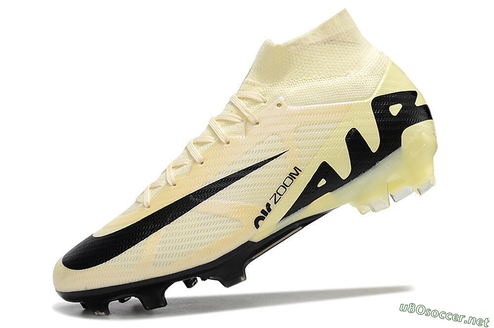 Men's Nike Air Zoom Mercurial Superfly 9 Elite FG Football Boots - Beige/Black 5