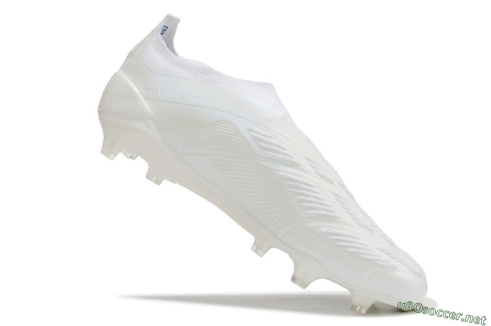 Men's Adidas Predator Elite Laceless FG Football Boots - White/Blue 4