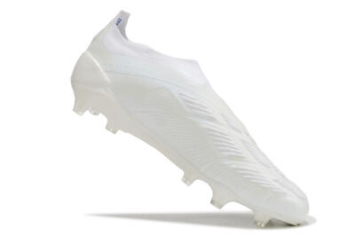Men's Adidas Predator Elite Laceless FG Football Boots - White/Blue
