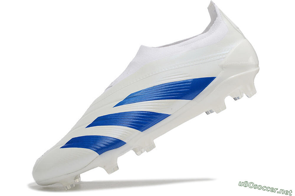 Men's Adidas Predator Elite Laceless FG Football Boots - White/Blue 5