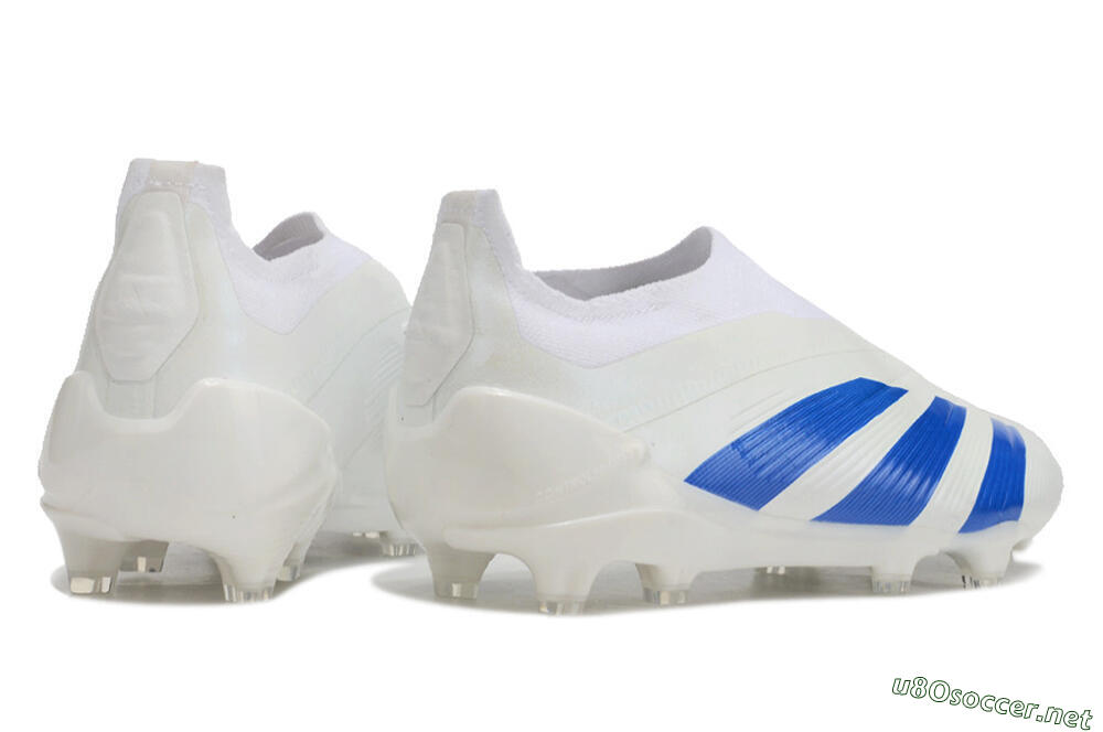 Men's Adidas Predator Elite Laceless FG Football Boots - White/Blue 6