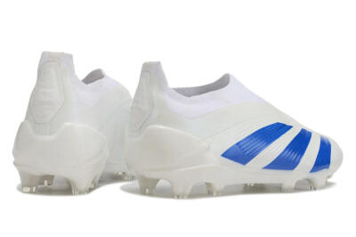Men's Adidas Predator Elite Laceless FG Football Boots - White/Blue