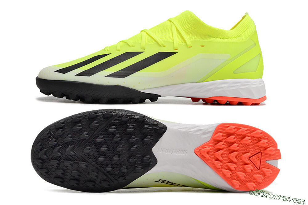 Men's Adidas X Crazyfast.3 TF Football Shoes - Yellow/Black/Red 1