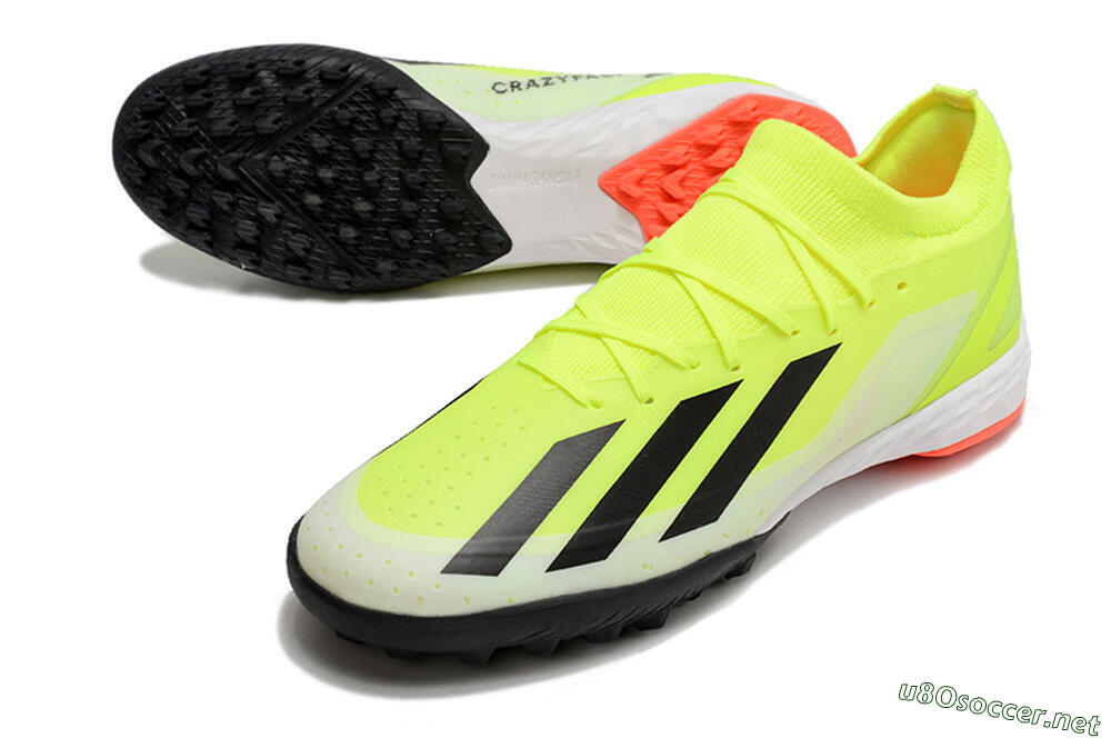 Men's Adidas X Crazyfast.3 TF Football Shoes - Yellow/Black/Red 3
