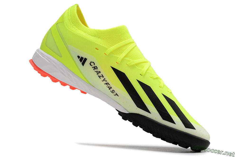 Men's Adidas X Crazyfast.3 TF Football Shoes - Yellow/Black/Red 4