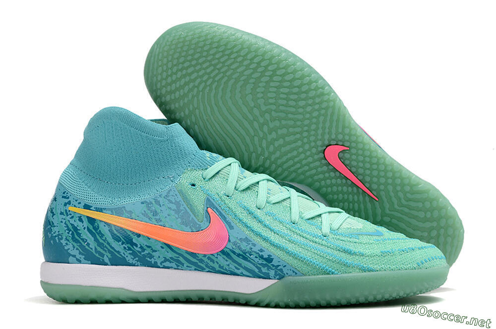 Men's Nike Phantom Luna Elite NU IC Football Shoes - Jade/Pink/Orange 2
