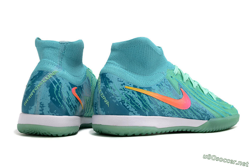 Men's Nike Phantom Luna Elite NU IC Football Shoes - Jade/Pink/Orange 6