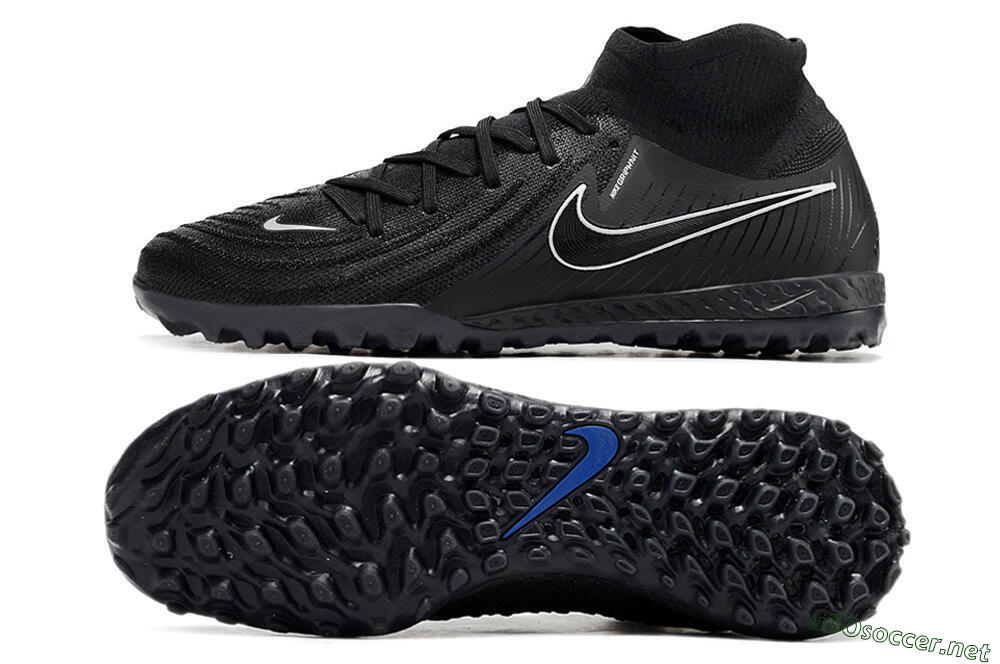 Men's Nike Phantom Luna Elite NU TF Football Shoes - Black/White/Blue 1