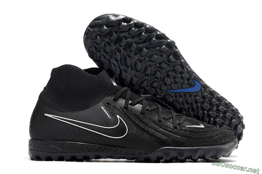 Men's Nike Phantom Luna Elite NU TF Football Shoes - Black/White/Blue 2