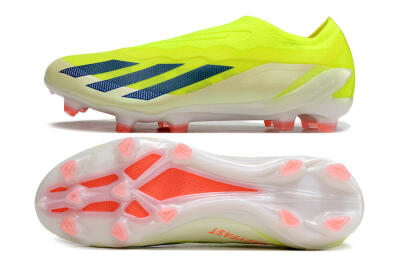 Men's Adidas X Crazyfast+ Laceless FG Football Boots - Yellow/Blue/Red