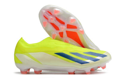 Men's Adidas X Crazyfast+ Laceless FG Football Boots - Yellow/Blue/Red