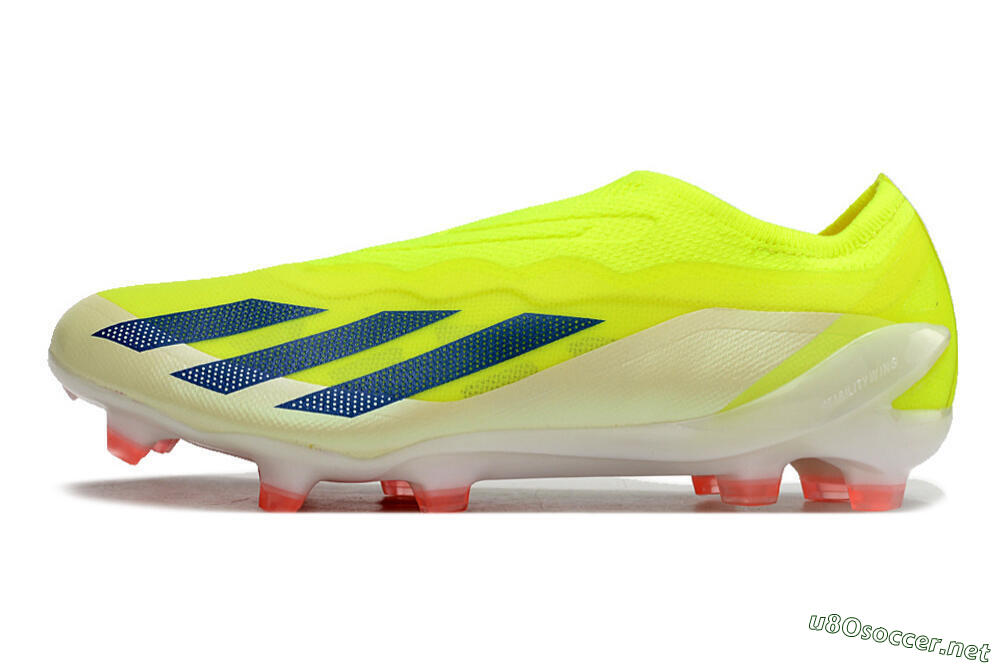Men's Adidas X Crazyfast+ Laceless FG Football Boots - Yellow/Blue/Red 0