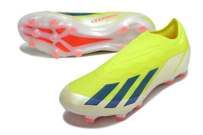 Men's Adidas X Crazyfast+ Laceless FG Football Boots - Yellow/Blue/Red