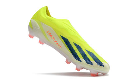 Men's Adidas X Crazyfast+ Laceless FG Football Boots - Yellow/Blue/Red