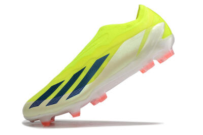 Men's Adidas X Crazyfast+ Laceless FG Football Boots - Yellow/Blue/Red