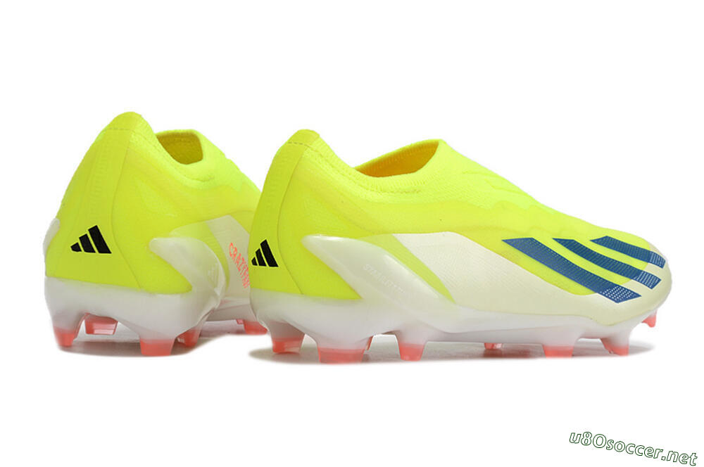 Men's Adidas X Crazyfast+ Laceless FG Football Boots - Yellow/Blue/Red 6