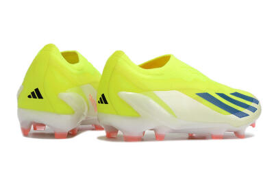 Men's Adidas X Crazyfast+ Laceless FG Football Boots - Yellow/Blue/Red