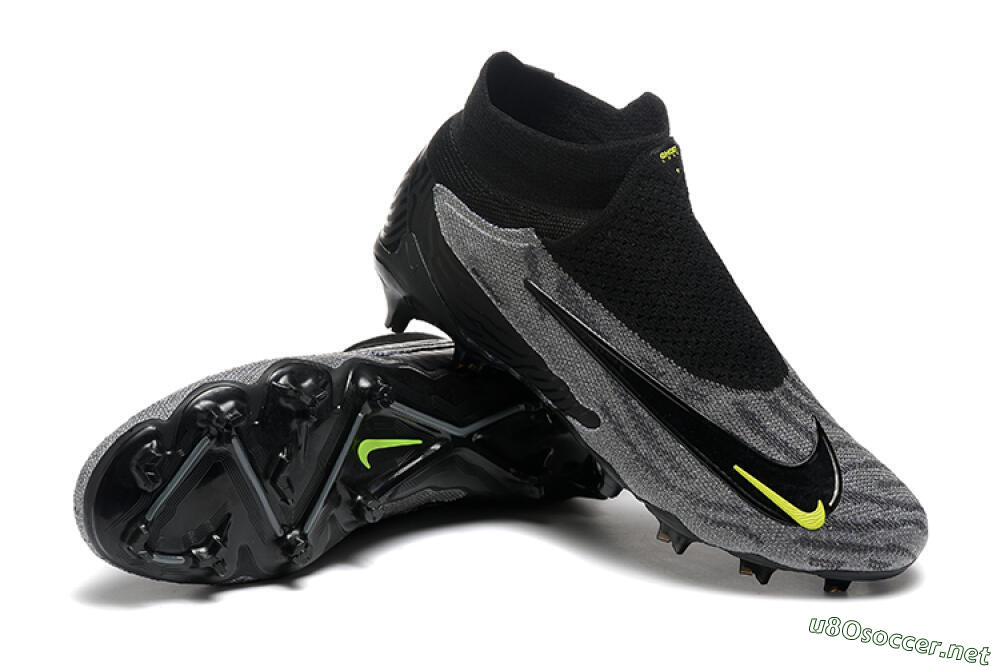 Men's Nike Phantom GX Elite FG Football Boots - Black/Grey/Yellow 4