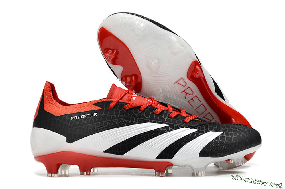 Men's Adidas Predator Accuracy+ FG Football Boots - Black/White/Red 2