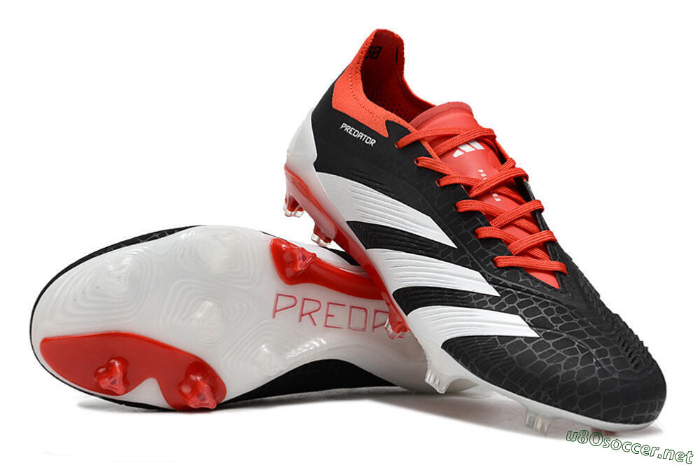Men's Adidas Predator Accuracy+ FG Football Boots - Black/White/Red 3