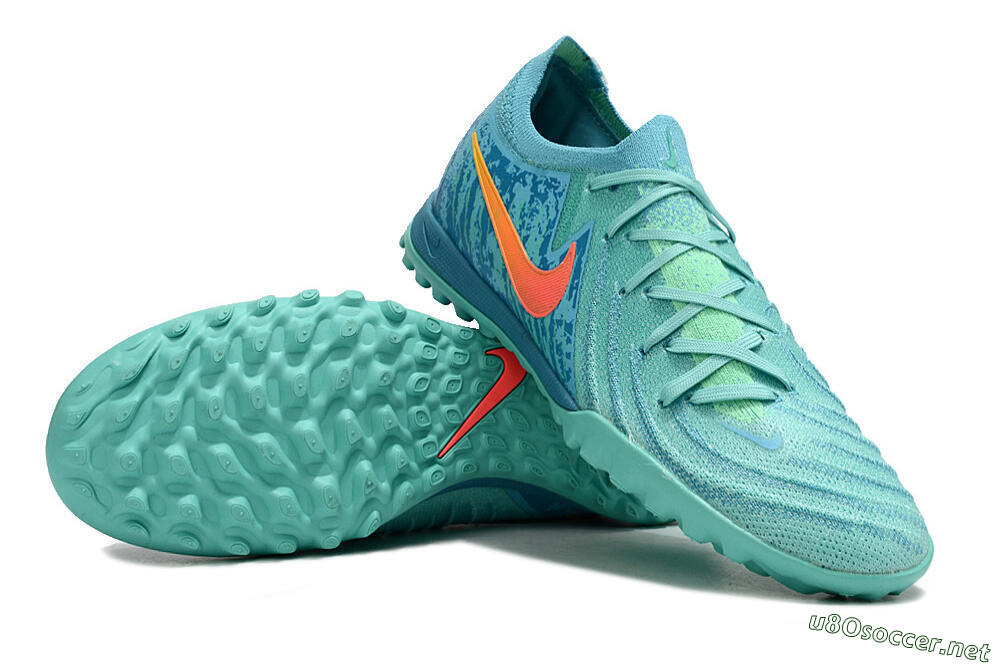 Men's Nike Phantom Luna Elite TF Football Shoes - Jade/Orange/Yellow 3