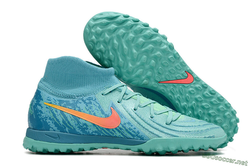 Men's Nike Phantom Luna Elite TF Football Shoes - Jade/Orange/Yellow 2
