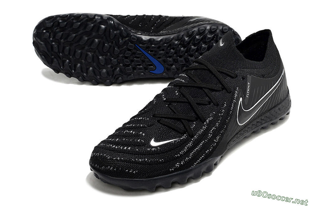 Men's Nike Phantom GX 2 Elite TF Football Shoes - Black/White/Blue 3
