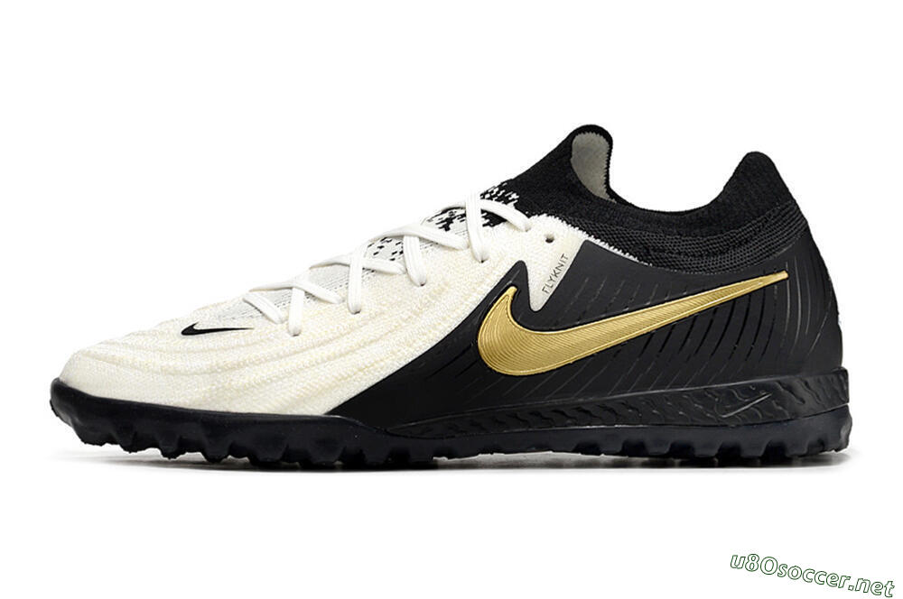 Men's Nike Phantom GX 2 Elite TF Football Shoes - White/Black/Gold 0