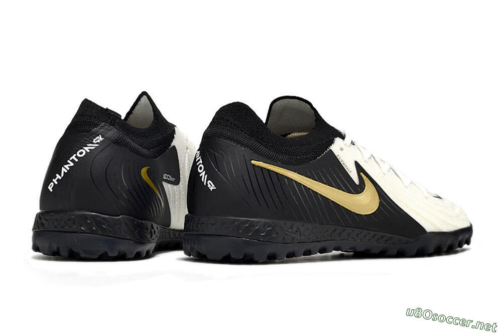 Men's Nike Phantom GX 2 Elite TF Football Shoes - White/Black/Gold 6