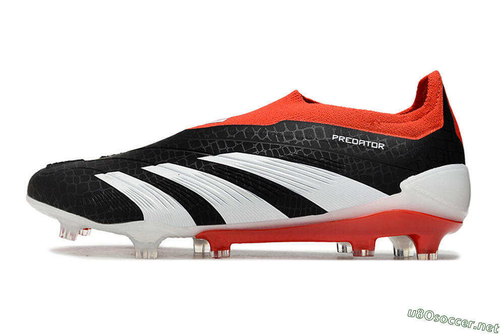 Men's Adidas Predator Elite Laceless FG Football Boots - Black/White/Red 0