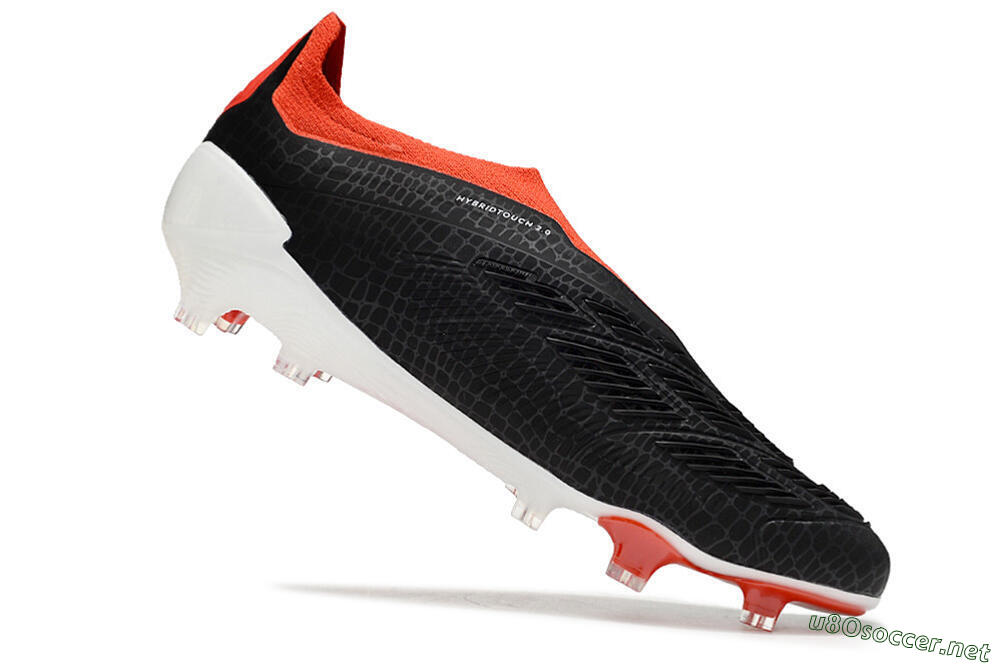 Men's Adidas Predator Elite Laceless FG Football Boots - Black/White/Red 4