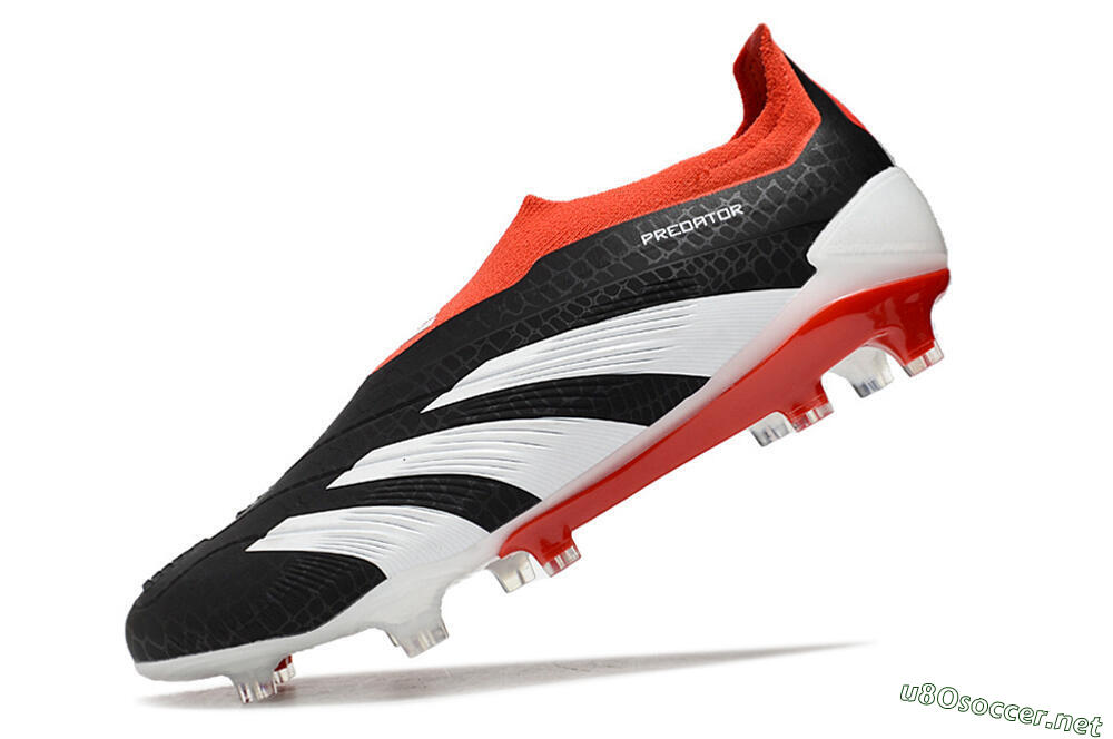Men's Adidas Predator Elite Laceless FG Football Boots - Black/White/Red 5