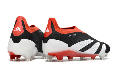 Men's Adidas Predator Elite Laceless FG Football Boots - Black/White/Red