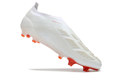 Men's Adidas Predator Elite Laceless FG Football Boots - White/Red