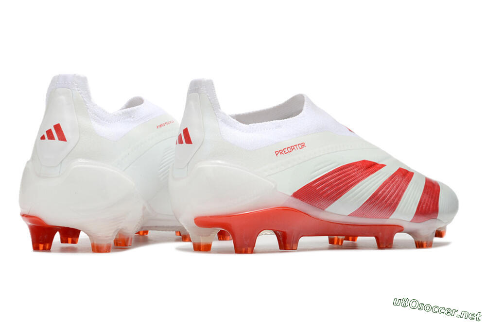 Men's Adidas Predator Elite Laceless FG Football Boots - White/Red 6