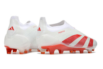 Men's Adidas Predator Elite Laceless FG Football Boots - White/Red