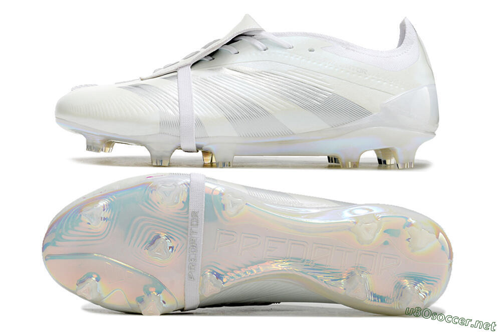 Men's Adidas Predator Elite Foldover Tongue FG Football Boots - White/Silver 1