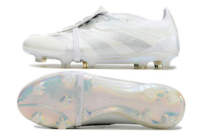 Men's Adidas Predator Elite Foldover Tongue FG Football Boots - White/Silver