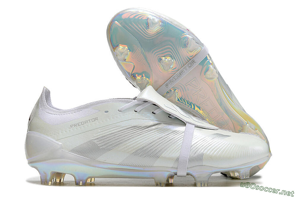 Men's Adidas Predator Elite Foldover Tongue FG Football Boots - White/Silver 2