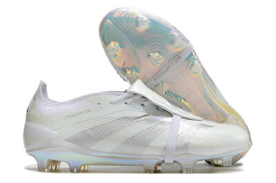 Men's Adidas Predator Elite Foldover Tongue FG Football Boots - White/Silver