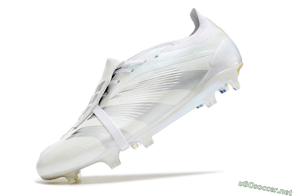 Men's Adidas Predator Elite Foldover Tongue FG Football Boots - White/Silver 5