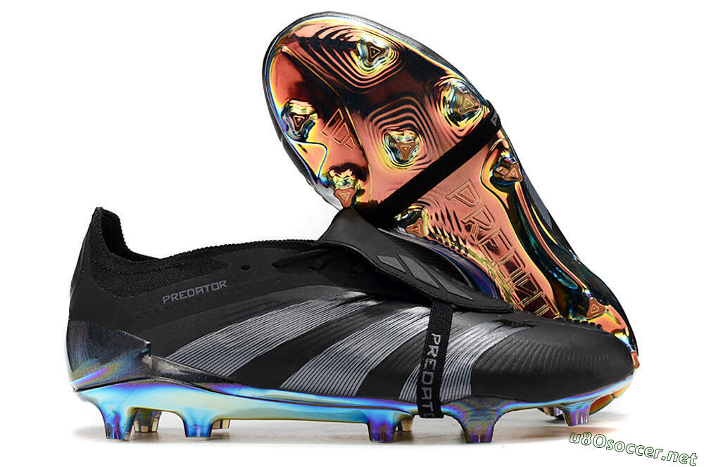 Men's Adidas Predator Elite Foldover Tongue FG Football Boots - Black/Silver/Gold 2