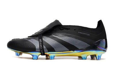 Men's Adidas Predator Elite Foldover Tongue FG Football Boots - Black/Silver/Gold